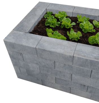 Stackton Hochbeet mit Abdeckstein in Silbergrau